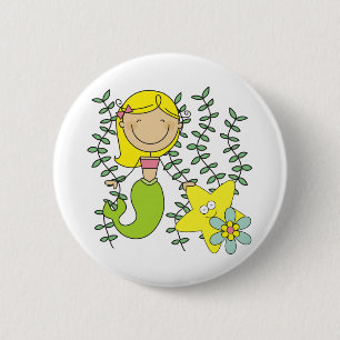 Blonde Mermaid 6 Cm Round Badge