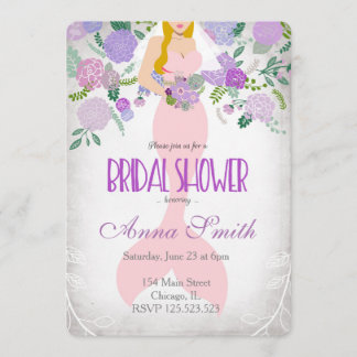 Blonde Mermaid bridal invitation under the sea