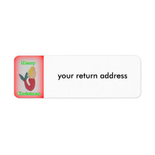 blonde mermaid christmas return address labels