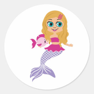 Blonde Mermaid Girl Sticker – Party Favour