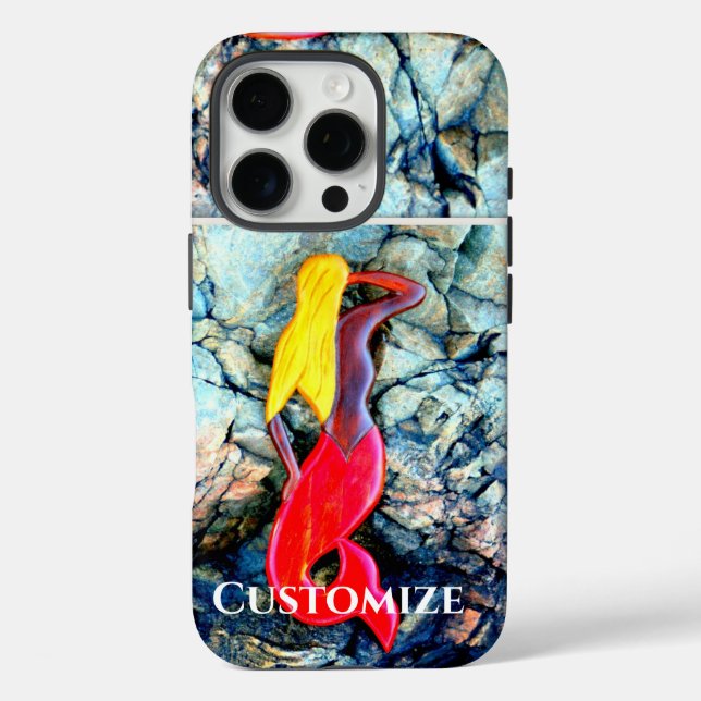 blonde mermaid in red Case-Mate iPhone case (Back)