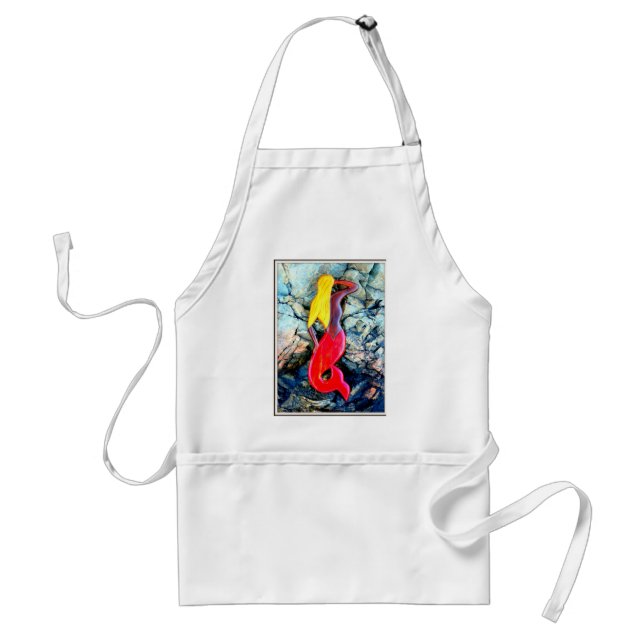 blonde mermaid in red standard apron (Front)
