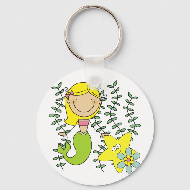 Blonde Mermaid Key Ring (Front)