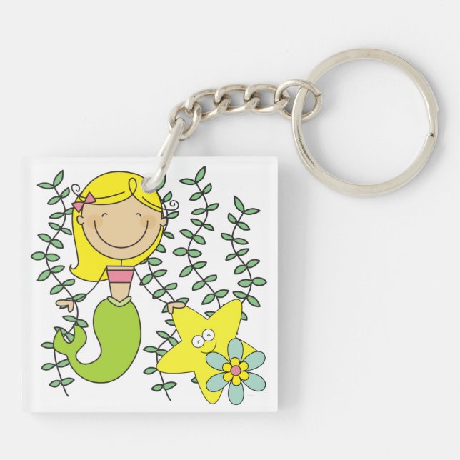 Blonde Mermaid Key Ring (Back)