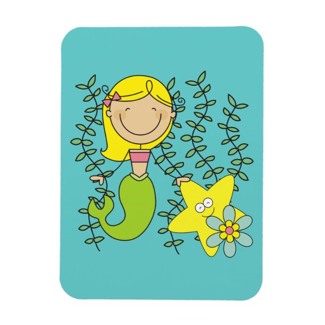 Blonde Mermaid Magnet (Vertical)