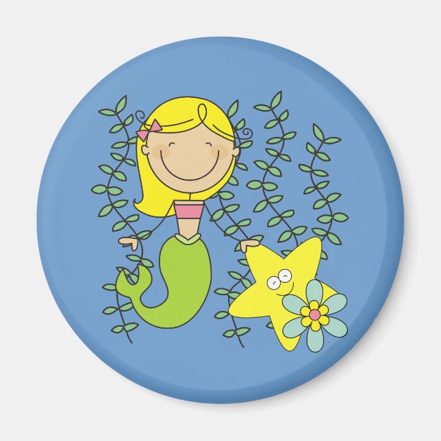 Blonde Mermaid Magnet (Front)