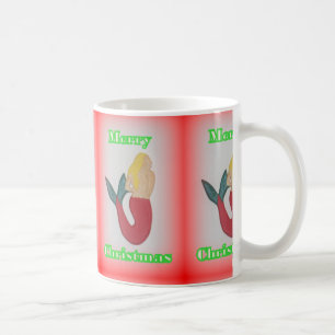 blonde mermaid Merry Christmas mug