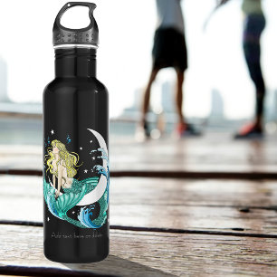 Blonde Mermaid Moon Fantasy Art Deco 710 Ml Water Bottle