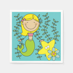 Blonde Mermaid Napkin