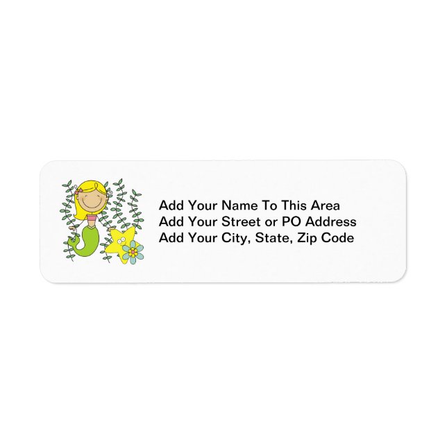 Blonde Mermaid Return Address Label (Front)
