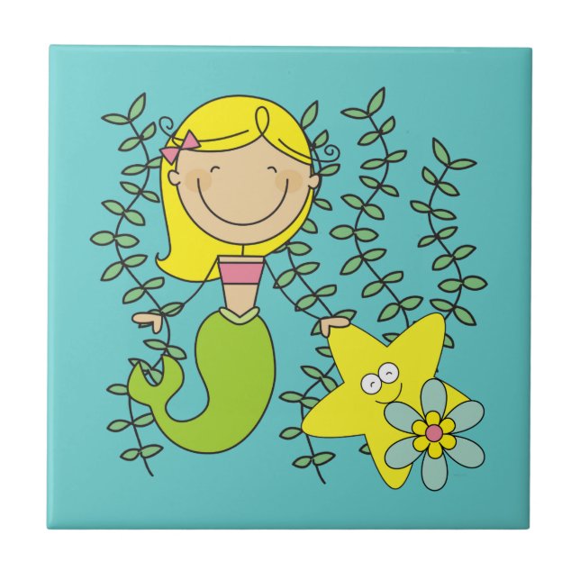 Blonde Mermaid Tile (Front)