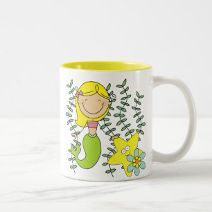 Blonde Mermaid Two-Tone Coffee Mug