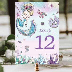 Blonde Mermaid Under the Sea  Table Number