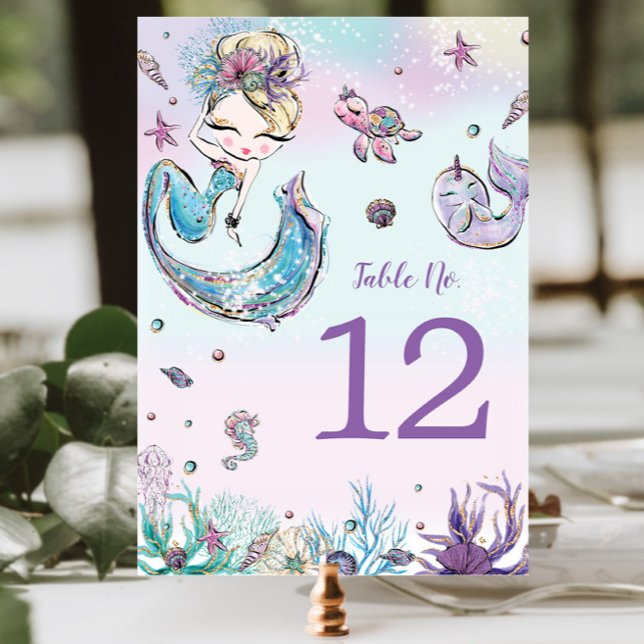 Blonde Mermaid Under the Sea  Table Number (Creator Uploaded)