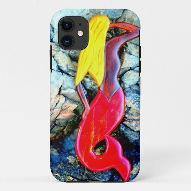 blonde mermaid with red tail case (Back)
