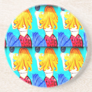 blonde mermaids coaster