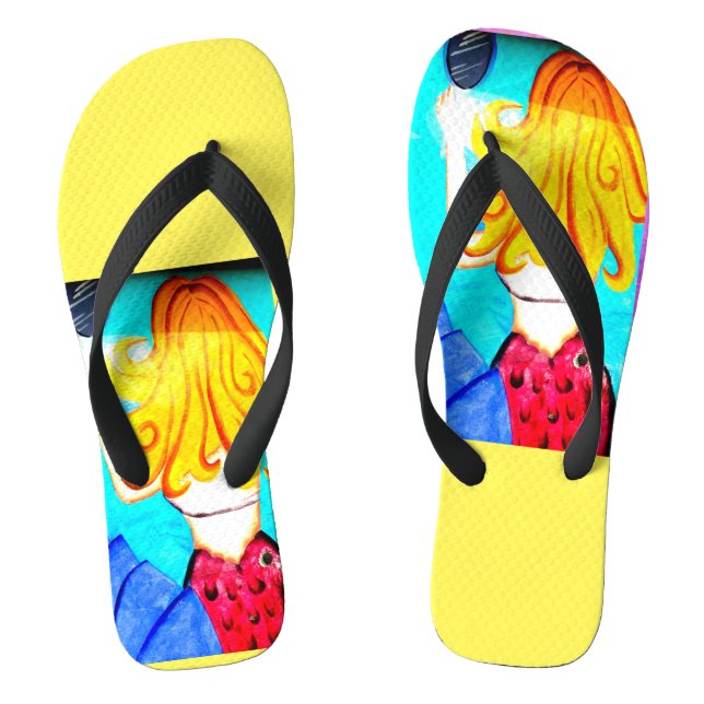 blonde mermaids yellow thongs (Footbed)