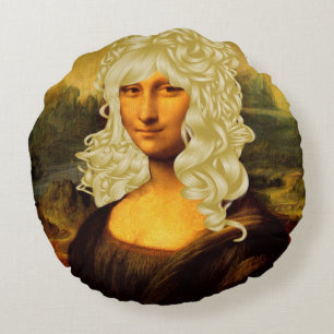 Blonde Mona Lisa Round Cushion