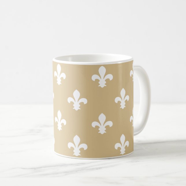 Blonde Neutral Fleur de Lys Coffee Mug (Front Right)