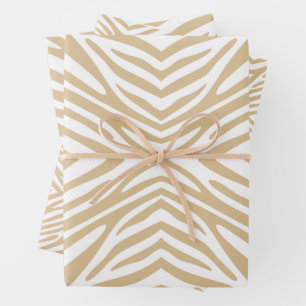 Blonde Neutral Zebra Wrapping Paper Sheet