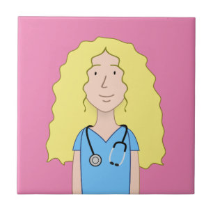 Blonde Nurse Ceramic Tile