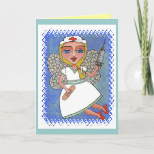 Blonde Nurse Fairy - RN LPN faerie card