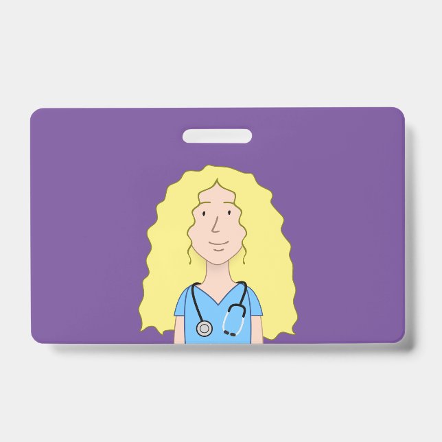 Blonde Nurse ID Badge (Front)