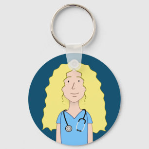 Blonde Nurse Key Ring