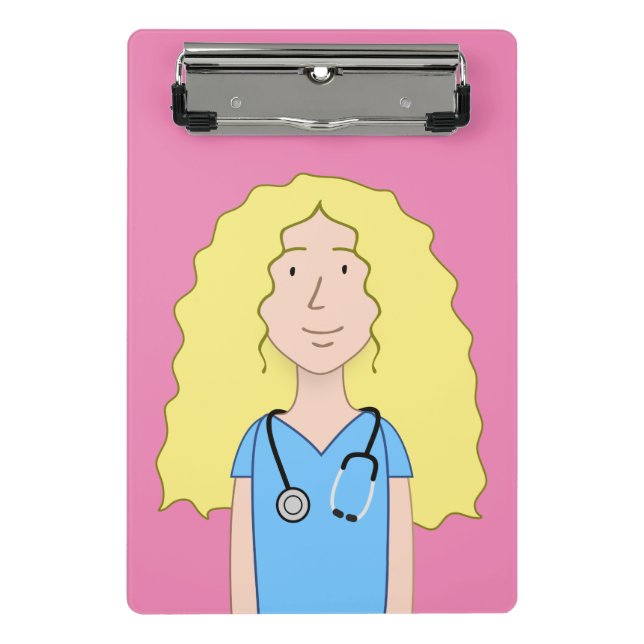Blonde Nurse Mini Clipboard (Front)