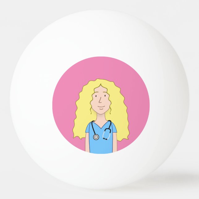 Blonde Nurse Ping Pong Ball (Front)