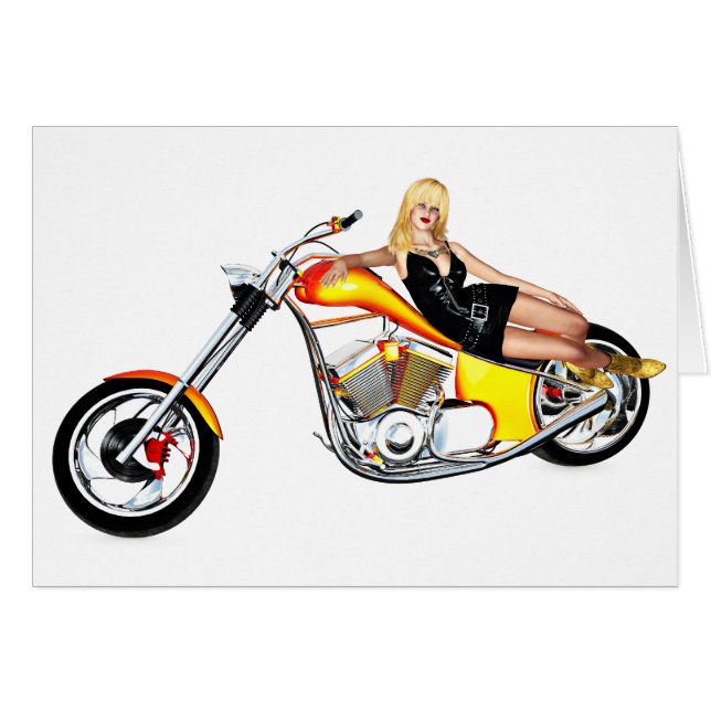 Blonde on a chopper (Front Horizontal)