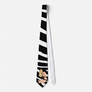 Blonde On Zebra Print Tie