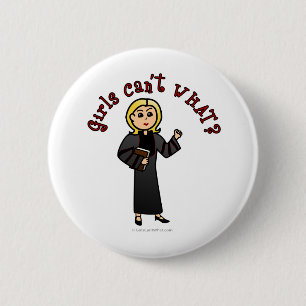 Blonde Pastor Girl 6 Cm Round Badge