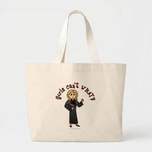 Blonde Pastor Girl Large Tote Bag