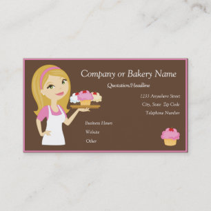 Blonde/Pink Cupcake Baker/Bakery Business Card