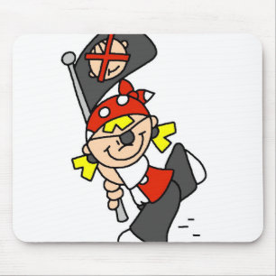 Blonde Pirate With Flag Mouse Pad
