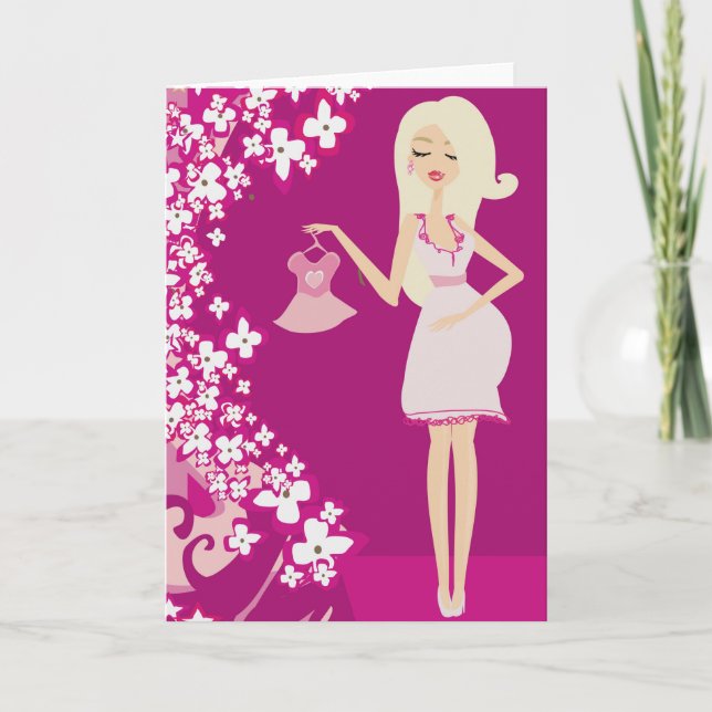 blonde pregnant woman announcement (Front)