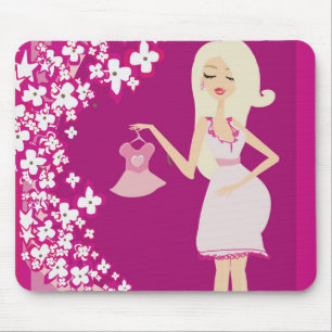 blonde pregnant woman mouse pad