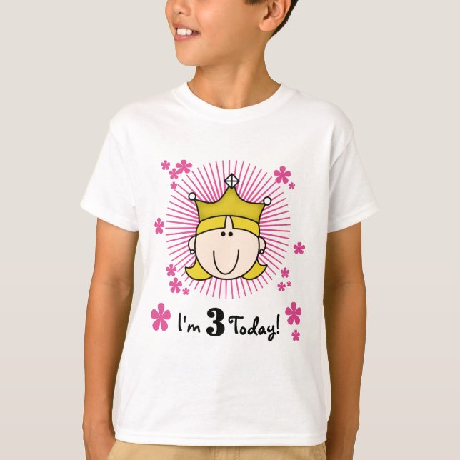 Blonde Princess 3rd Birthday Tshirts & Gifts (Front)