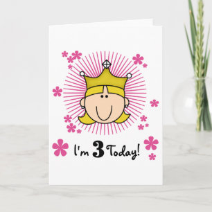 Blonde Princess 3rd Birthday Tshirts & Gifts Card