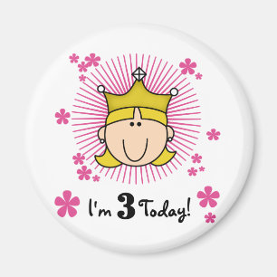 Blonde Princess 3rd Birthday Tshirts & Gifts Magnet