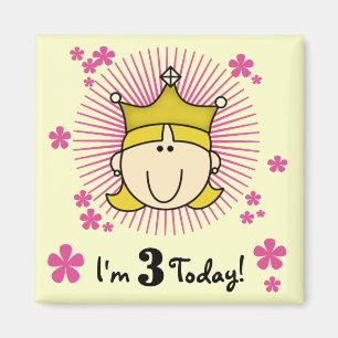 Blonde Princess 3rd Birthday Tshirts & Gifts Magnet