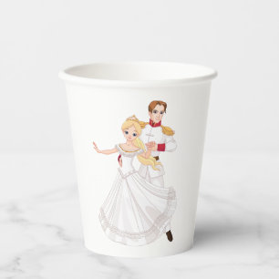 Blonde Princess and Charming Prince Fairytale Paper Cups