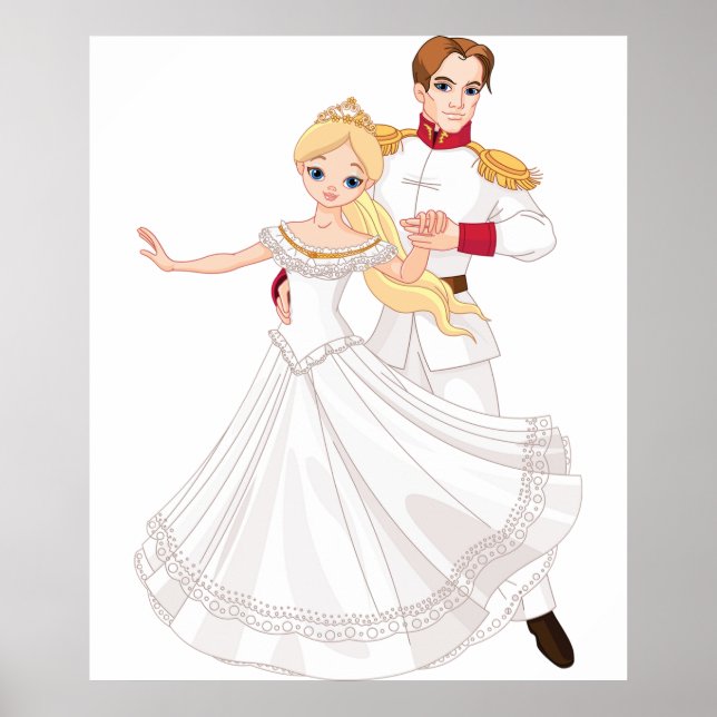 Blonde Princess and Charming Prince Fairytale Poster (Front)