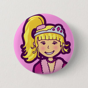Blonde princess girl button