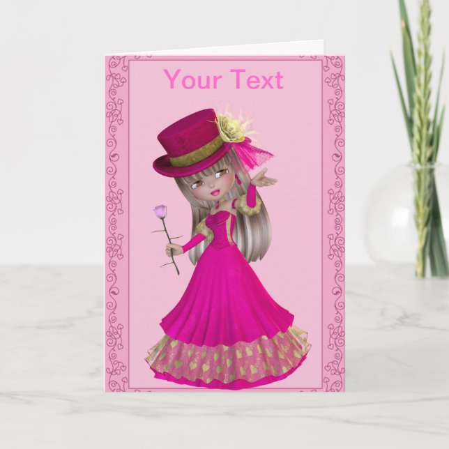 Blonde Princess Greeting Card (Front)