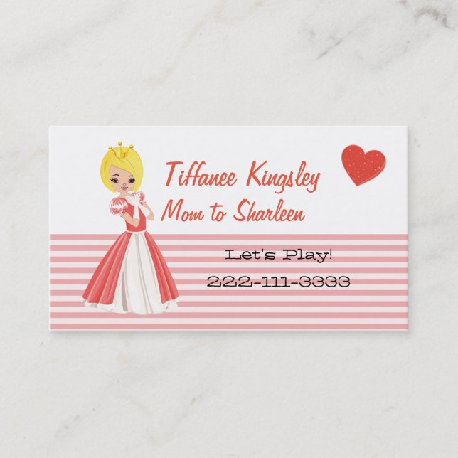 Blonde Princess Mummy Networking Card (Front)
