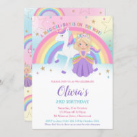 Blonde Princess Unicorn Birthday Party Rainbow 