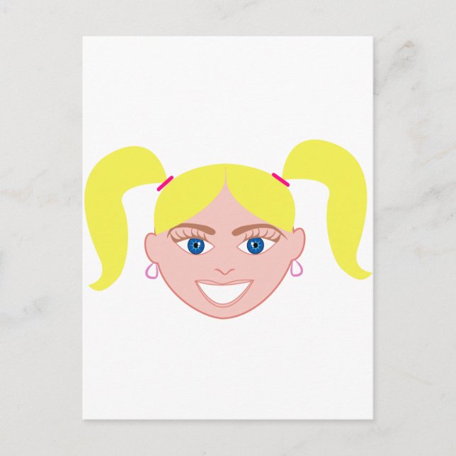 Blonde Red Head Girl Face Postcard (Front)
