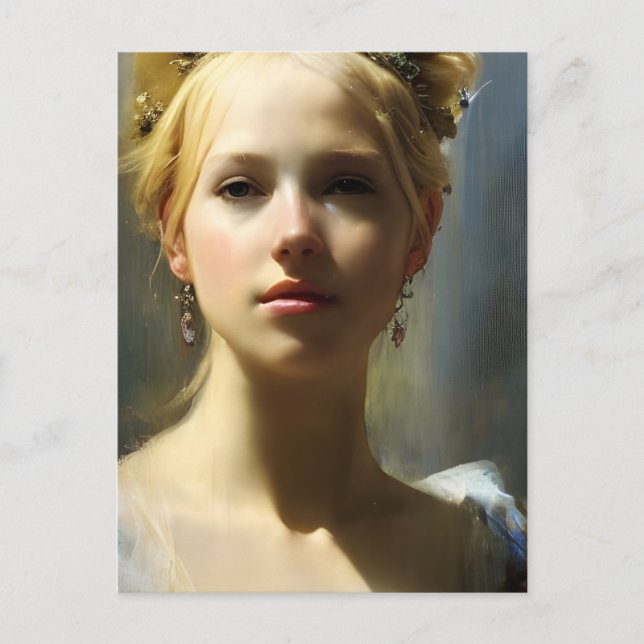 Blonde Renaissance Goddess  Postcard (Front)
